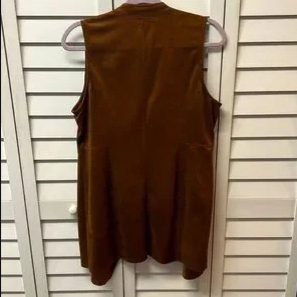 Chico's Brown Faux Suede Vest Size 1 = Women's Size 8